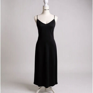 VTG 90s Y2K Alchemy Black Gown Dress NWT Strappy Open Back Slit Formal Goth 14